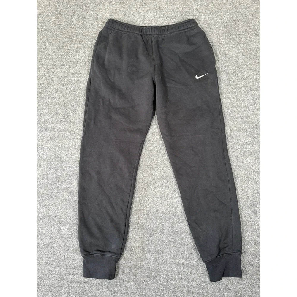 Nike Sportswear Club Fleece Pants Mens Small Black Cotton Jogger Sweatpants 28